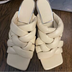 Zara heeled leather mules/sandals